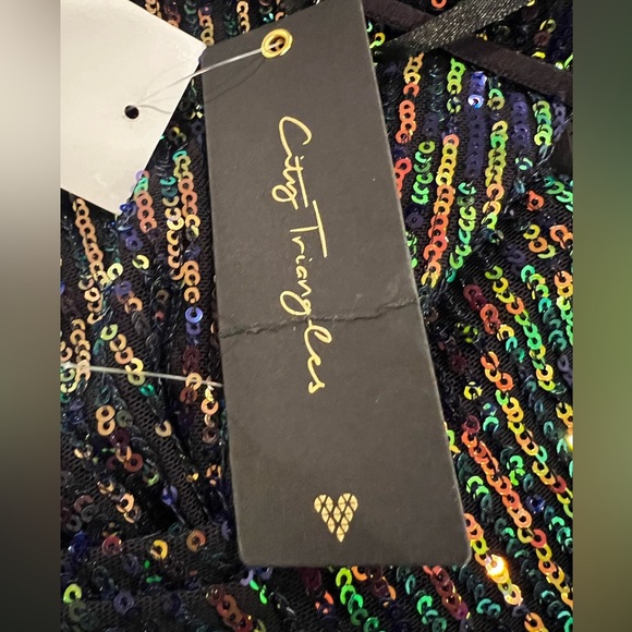 CITY TRIANGLES juniors black-iridescent sequin dress/size 5 - Picture 11 of 12